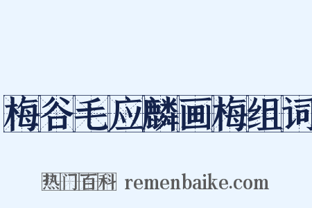 梅谷毛应麟画梅组词是什么意思的图片